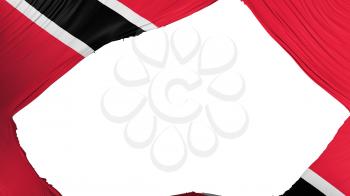 Divided Trinidad and Tobago flag, white background, 3d rendering