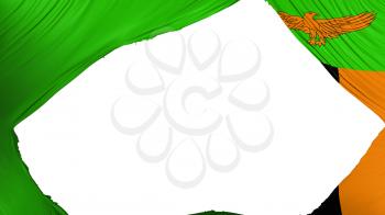 Divided Zambia flag, white background, 3d rendering