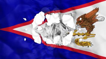 Holes in American Samoa state flag, white background, 3d rendering