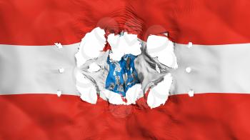 Holes in Asuncion, capital of Paraguay flag, white background, 3d rendering