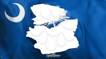 Tattered South Carolina state flag, white background, 3d rendering