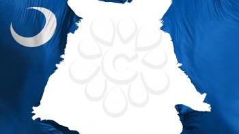 South Carolina state flag ripped apart, white background, 3d rendering
