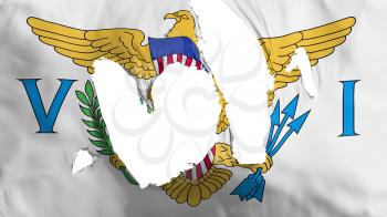 Ragged United States Virgin Islands flag, white background, 3d rendering