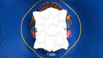 Square hole in the Utah state flag, white background, 3d rendering