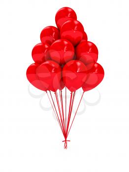Royalty Free Clipart Image of Red Balloons