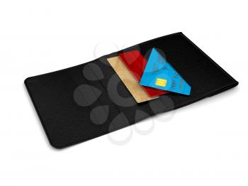 Royalty Free Clipart Image of an Opened Wallet