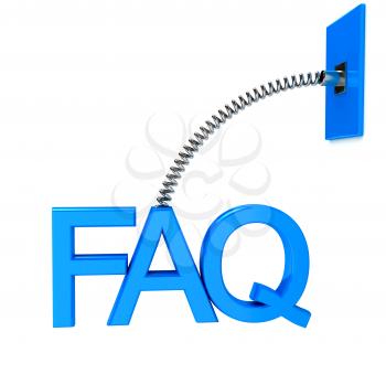 Royalty Free Clipart Image of an FAQ Sign