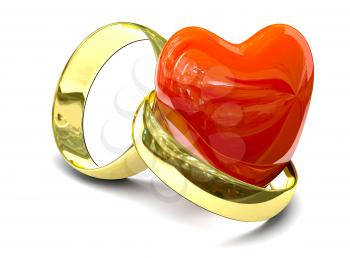 Royalty Free Clipart Image of Two Gold Rings