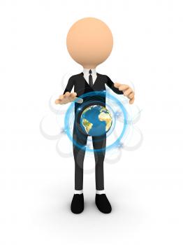 Royalty Free Clipart Image of a Person With Planet Earth