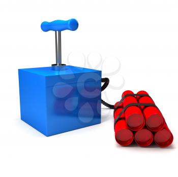 Royalty Free Clipart Image of Explosives With a Detonator