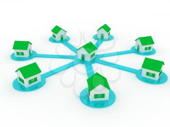 Royalty Free Clipart Image of a Group of Houses