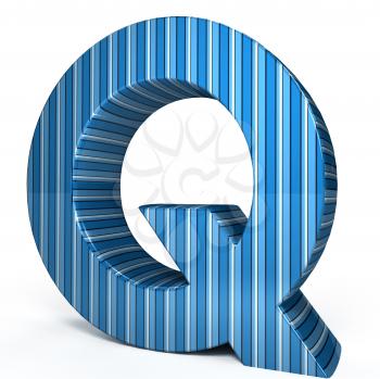 Royalty Free Clipart Image of a Blue Letter