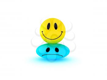 Royalty Free Clipart Image of Two Smiley Faces