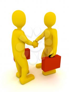 Royalty Free Clipart Image of Two People Shaking Hands