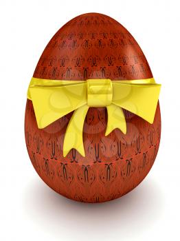 Royalty Free Clipart Image of an Egg With a Bow