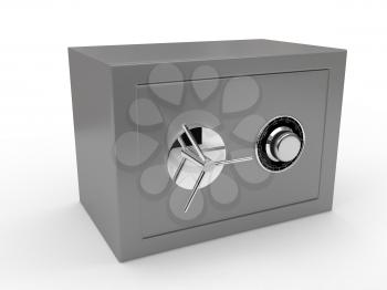 Royalty Free Clipart Image of a Grey Safe