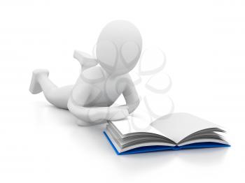 Royalty Free Clipart Image of a Person Reading a Book