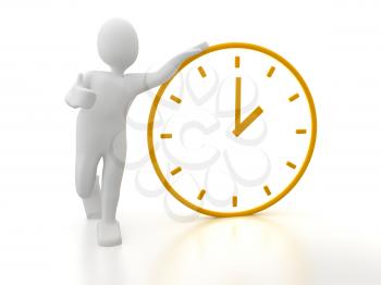 Royalty Free Clipart Image of a Person With a Clock