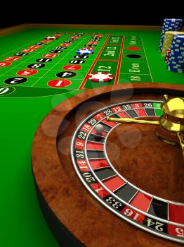Royalty Free Clipart Image of a Casino Roulette Table