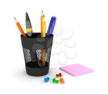 Royalty Free Clipart Image of a Pencil Holder