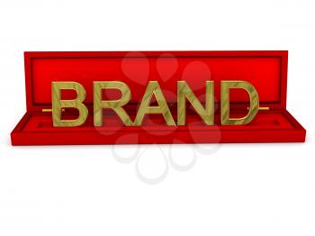 Royalty Free Clipart Image of the Word Brand in a Box