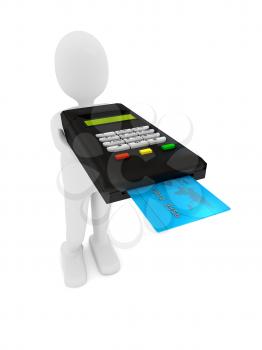 Royalty Free Clipart Image of a Credit Card Terminal