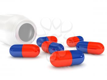 Royalty Free Clipart Image of a Bunch of Pills