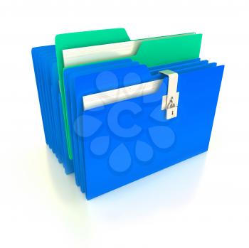 Royalty Free Clipart Image of a Bunch of Folders