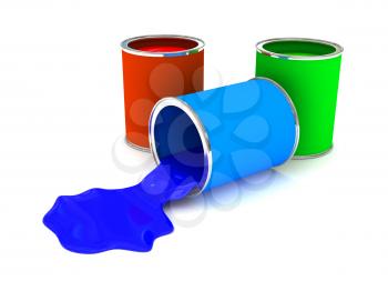 Royalty Free Clipart Image of Paint Cans