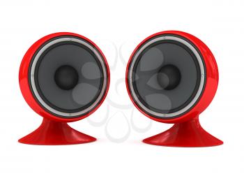 Royalty Free Clipart Image of Two Speakers