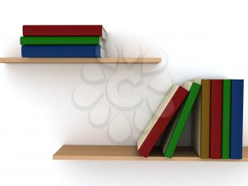 Royalty Free Clipart Image of Bookshelves