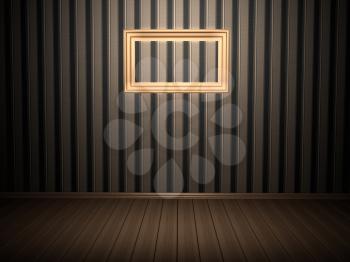 Royalty Free Clipart Image of a Room With a Picture Frame