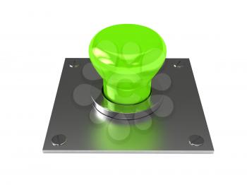 Royalty Free Clipart Image of a Green Button