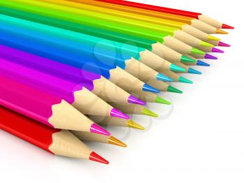 Royalty Free Clipart Image of Colourful Pencil Crayons