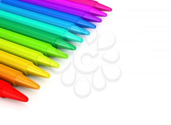 Royalty Free Clipart Image of Colourful Crayons