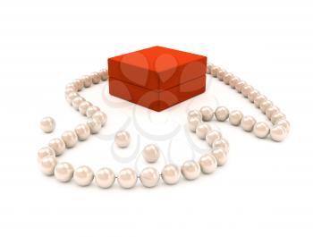 Royalty Free Clipart Image of a Pearl Necklace