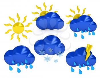 Royalty Free Clipart Image of Weather Symbols