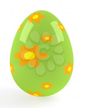 One big green easter egg. Vector image.