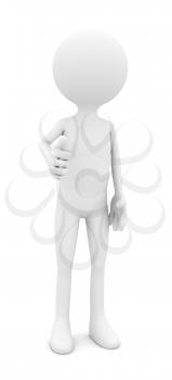 3d render businessman showing thumbs on white background. computer generated