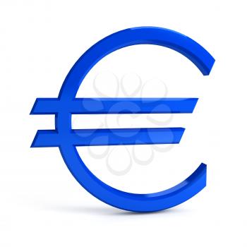 Euro sign over white background. computer generated image