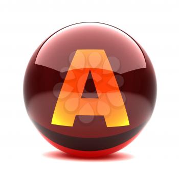 Royalty Free Clipart Image of a Sphere Letter 'A'