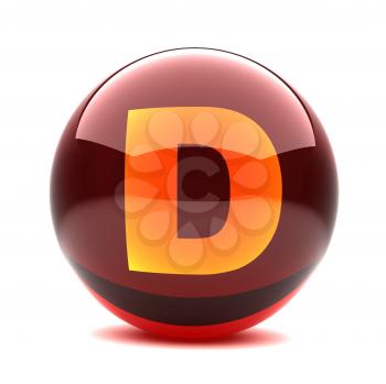 Royalty Free Clipart Image of a Sphere Letter 'D'
