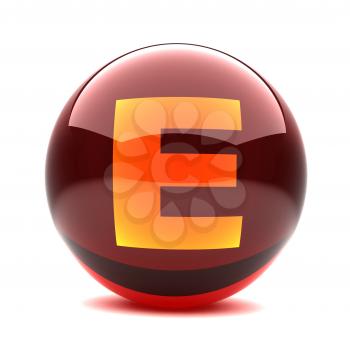 Royalty Free Clipart Image of a Sphere Letter 'E'