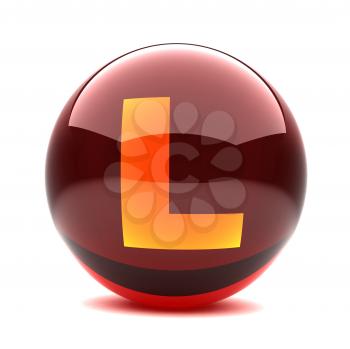 Royalty Free Clipart Image of a Sphere Letter 'L'