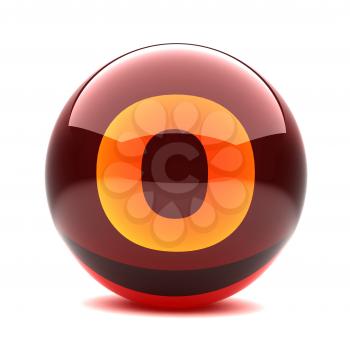 Royalty Free Clipart Image of a Sphere Letter 'O'