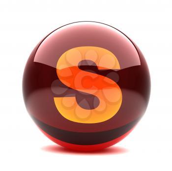 Royalty Free Clipart Image of a Sphere Letter 'S'