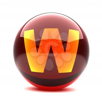 Royalty Free Clipart Image of a Sphere Letter 'W'