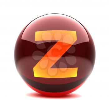 Royalty Free Clipart Image of a Sphere Letter 'Z'