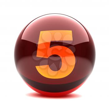 Royalty Free Clipart Image of a Sphere Number Five