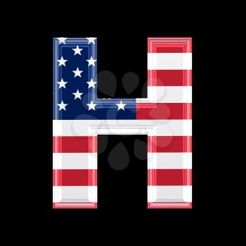 Royalty Free Clipart Image of an American Flag 'H'